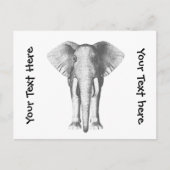 Elephant in zwart-wit briefkaart (Voorkant)