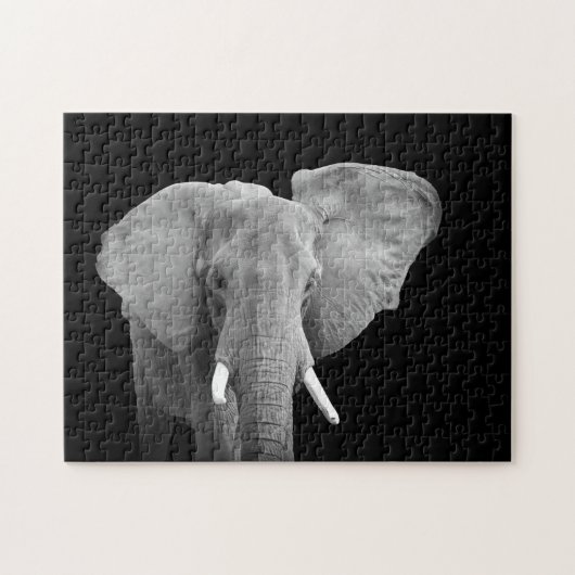 Elephant in zwart-wit legpuzzel (Horizontaal)