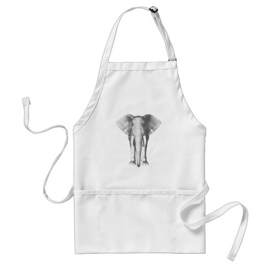 Elephant in zwart-wit standaard schort (Voorkant)