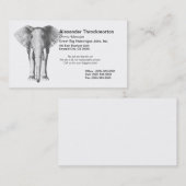 Elephant in zwart-wit visitekaartje (Voorkant / Achterkant)