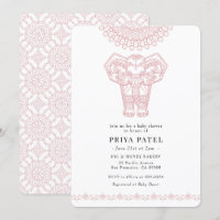 Elephant Indian Pink Baby shower