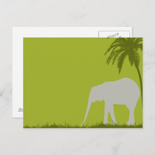 Elephant Invitation Briefkaart (Voorkant / Achterkant)