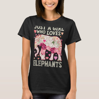 Elephant is gewoon een meisje dat van olifanten ho t-shirt