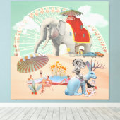 Elephant & Jackrabbit Roadside Attraction Collage Canvas Afdruk (Insitu (Houten vloer))