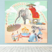 Elephant & Jackrabbit Roadside Attraction Collage Canvas Afdruk (Insitu (Houten vloer))
