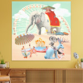 Elephant & Jackrabbit Roadside Attraction Collage Canvas Afdruk (Insitu (Woonkamer))