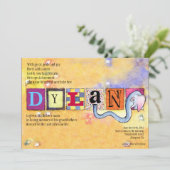 Elephant Jewish Baby Naming Invitation hebrew Kaart (Staand voorkant)