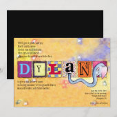 Elephant Jewish Baby Naming Invitation hebrew Kaart (Voorkant / Achterkant)