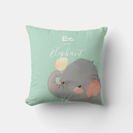 Elephant ・ Jouw naam Cute Alphabet Monogram toevoe Kussen