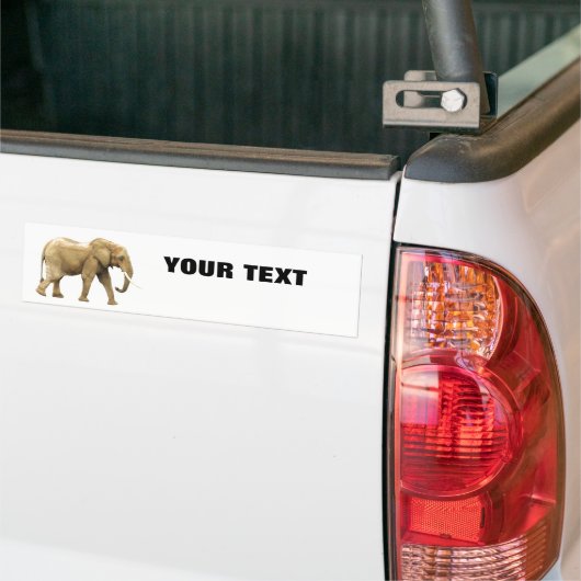 Elephant Jouw tekst "Folio Extra Bold" op wit Bumpersticker (Op Truck)