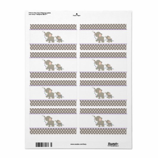 Elephant Joy Label (Full Sheet)