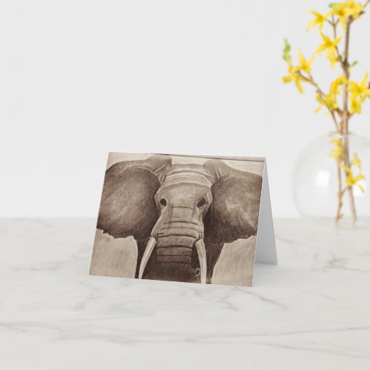 Elephant Kaart (Gele Bloem)