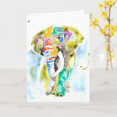 Elephant Kaart (Gele Bloem)