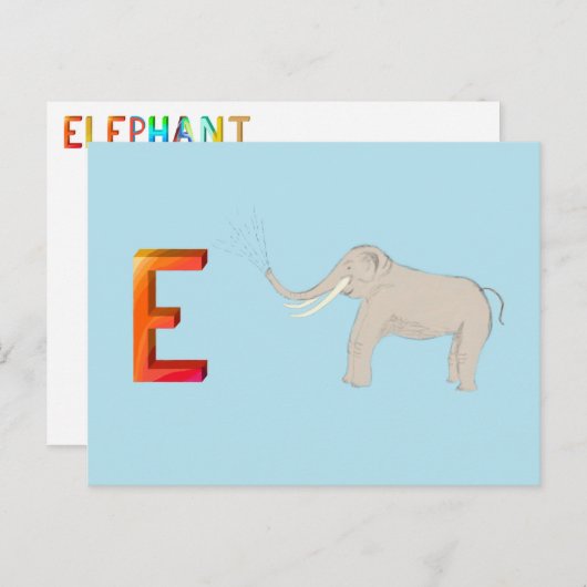Elephant-kaart Briefkaart (Voorkant / Achterkant)