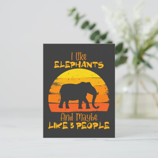 Elephant-kaarten, Cute Elephant-kaart,  Briefkaart (Staand voorkant)
