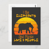 Elephant-kaarten, Cute Elephant-kaart,  Briefkaart (Voorkant / Achterkant)
