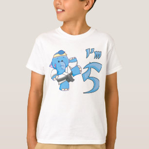 Elephant Karate 5th Birthday T-shirt