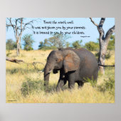 Elephant Kenya Proverb Poster (Voorkant)