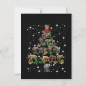 Elephant kerstboom met vlieglicht bedankkaart (Voorkant)