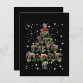 Elephant kerstboom met vlieglicht bedankkaart (Voorkant / Achterkant)