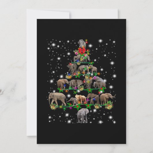 Elephant kerstboom met vlieglicht bedankkaart (Voorkant)