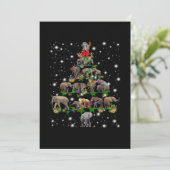 Elephant kerstboom met vlieglicht bedankkaart (Staand voorkant)