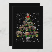 Elephant kerstboom met vlieglicht bedankkaart (Voorkant / Achterkant)