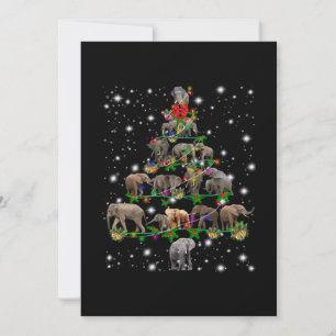Elephant kerstboom met vlieglicht bedankkaart