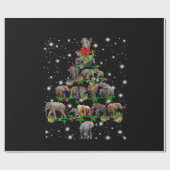 Elephant kerstboom met vlieglicht cadeaupapier (Vlak)