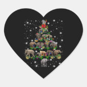 Elephant kerstboom met vlieglicht hart sticker (Voorkant)
