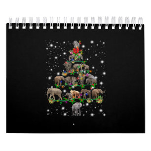 Elephant kerstboom met vlieglicht kalender