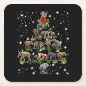 Elephant kerstboom met vlieglicht kartonnen onderzetters (Voorkant)