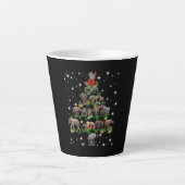 Elephant kerstboom met vlieglicht latte mok (Voorkant)