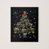 Elephant kerstboom met vlieglicht legpuzzel (Verticaal)