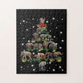 Elephant kerstboom met vlieglicht legpuzzel (Verticaal)