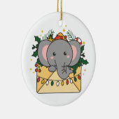 Elephant kerstbrief Winter Animals Elephants Keramisch Ornament (Rechts)