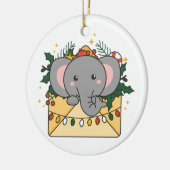 Elephant kerstbrief Winter Animals Elephants Keramisch Ornament (Links)