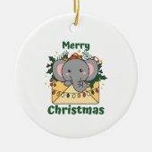 Elephant kerstbrief Winter Animals Elephants Keramisch Ornament (Voorkant)