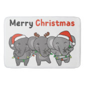 Elephant kerstdieren Elephants Merry Badmat (Voorkant)