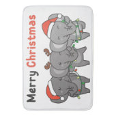 Elephant kerstdieren Elephants Merry Badmat (Voorkant Verticaal)
