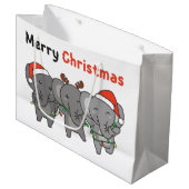 Elephant kerstdieren Elephants Merry Large G Groot Cadeauzakje (Voorkant Gekanteld)