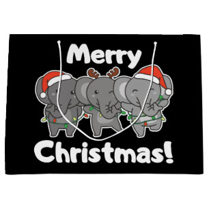 Elephant kerstdieren Elephants Merry Large G Groot Cadeauzakje