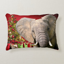 Elephant kerstgroet accent kussen