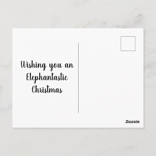 Elephant kerstgroet briefkaart (Achterkant)