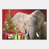 Elephant kerstgroet inpakpapier vel (Voorkant 2)
