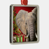 Elephant kerstgroet metalen ornament (Rechts)