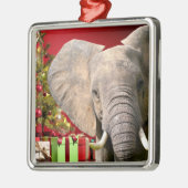 Elephant kerstgroet metalen ornament (Links)