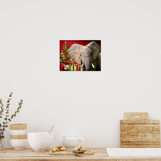 Elephant kerstgroet poster (Keuken)
