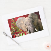 Elephant kerstgroet rechthoekige sticker (Envelop)