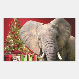 Elephant kerstgroet rechthoekige sticker